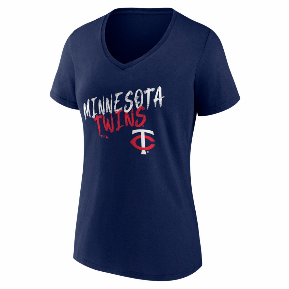 Minnesota Twins Women's Hustle Personalized Name & Number V-Neck T-Shirt Navy
