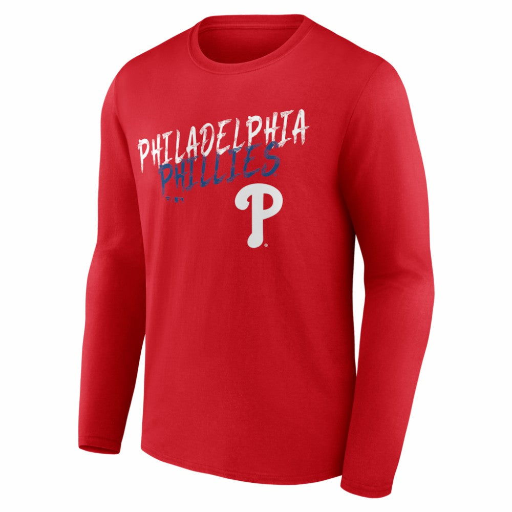 Philadelphia Phillies  Hustle Personalized Name & Number Long Sleeve T-Shirt Red