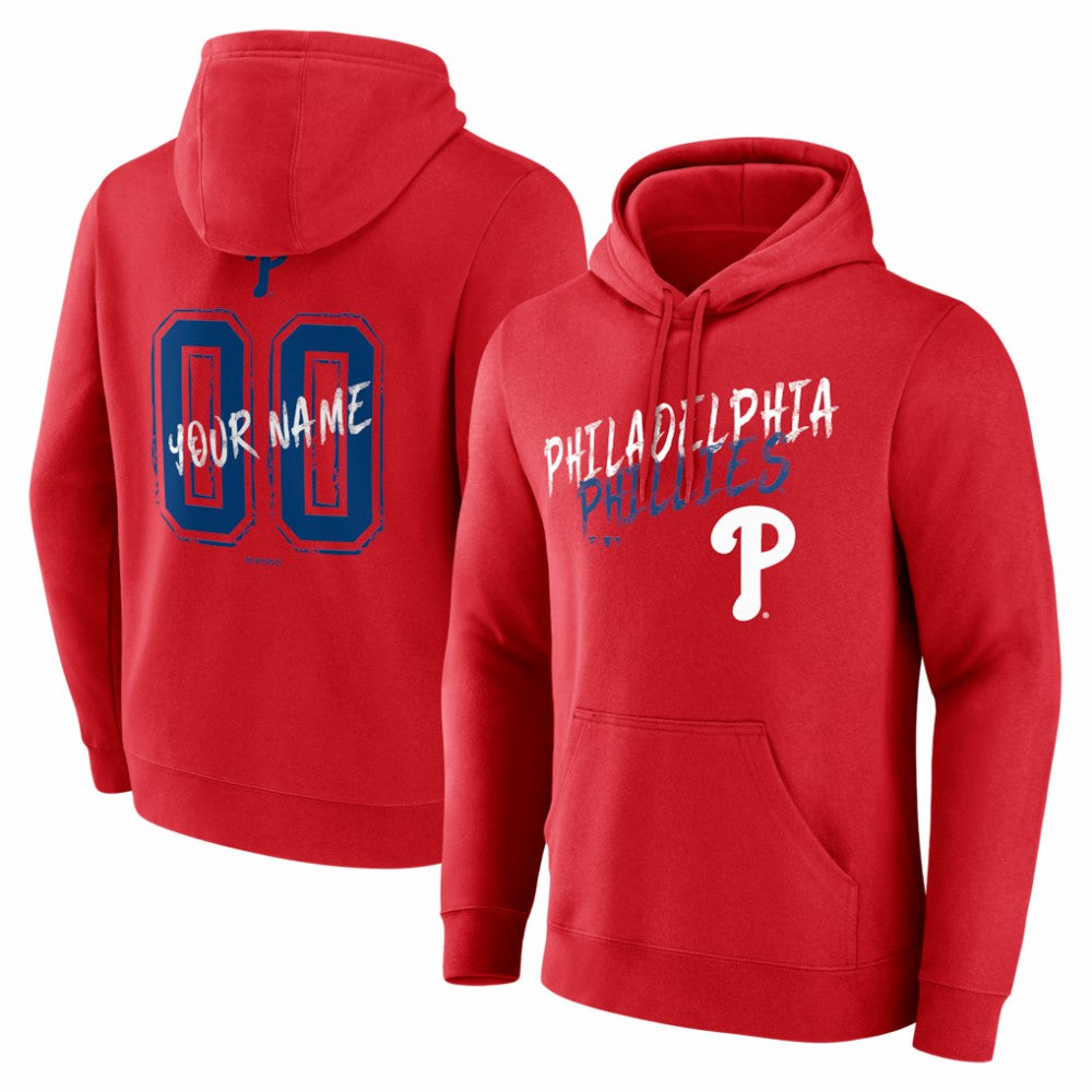 Philadelphia Phillies  Hustle Personalized Name & Number Hoodie Red