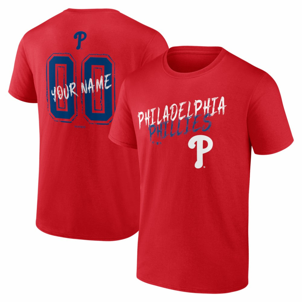 Philadelphia Phillies  Hustle Personalized Name & Number T-Shirt Red