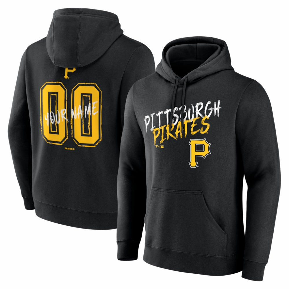 Pittsburgh Pirates  Hustle Personalized Name & Number Hoodie Black