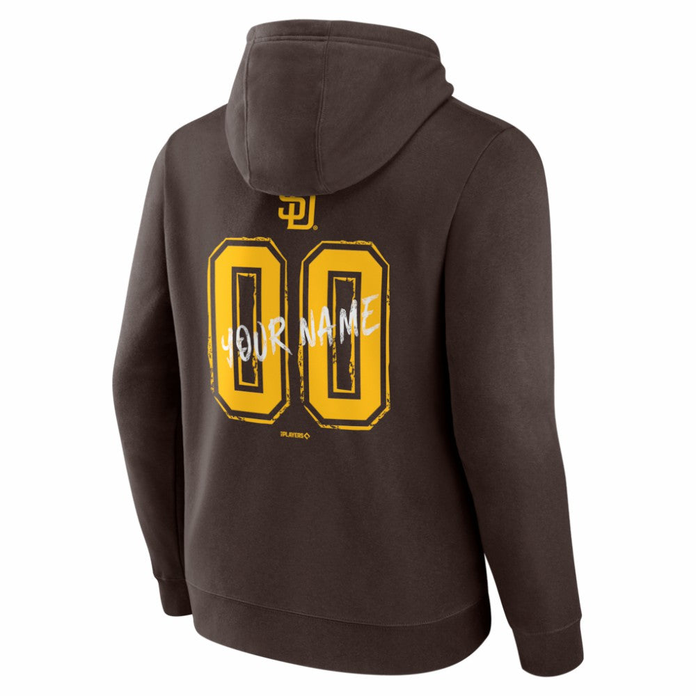 San Diego Padres  Hustle Personalized Name & Number Hoodie Brown