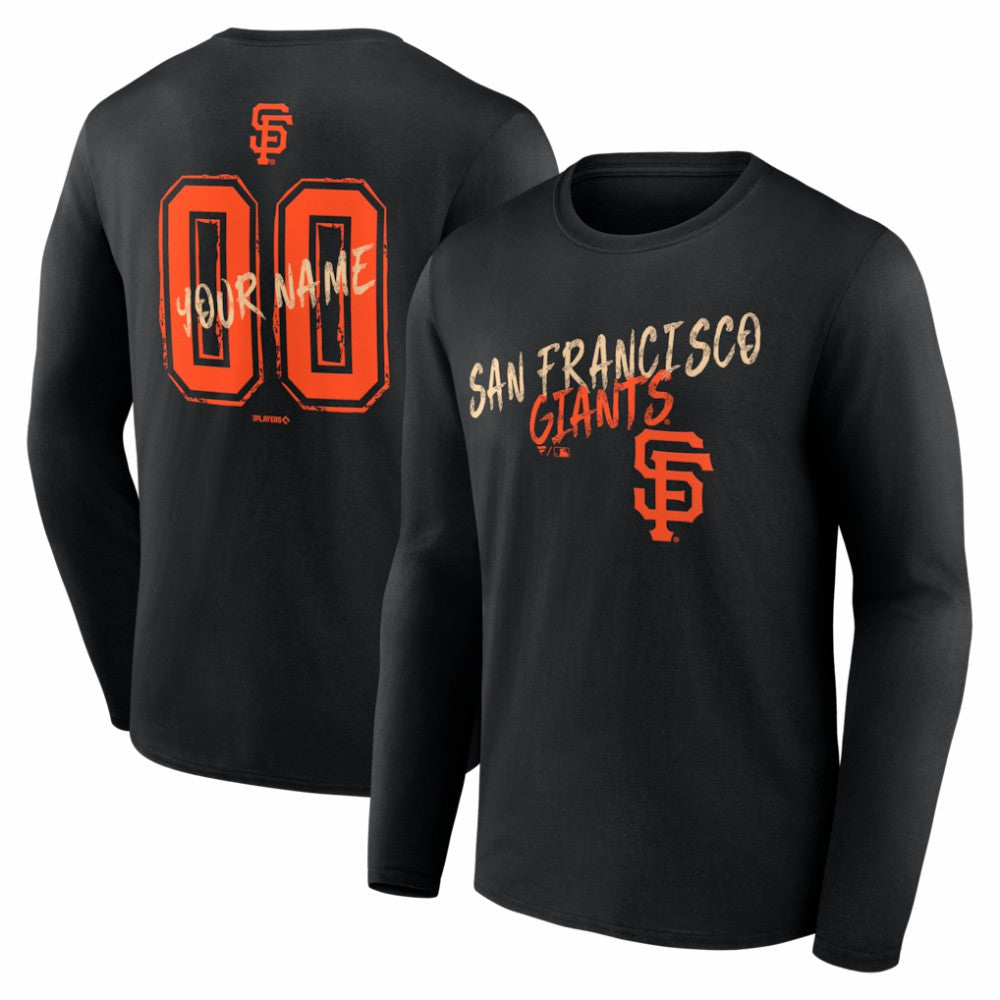 San Francisco Giants  Hustle Personalized Name & Number Long Sleeve T-Shirt Black