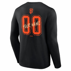 San Francisco Giants  Hustle Personalized Name & Number Long Sleeve T-Shirt Black
