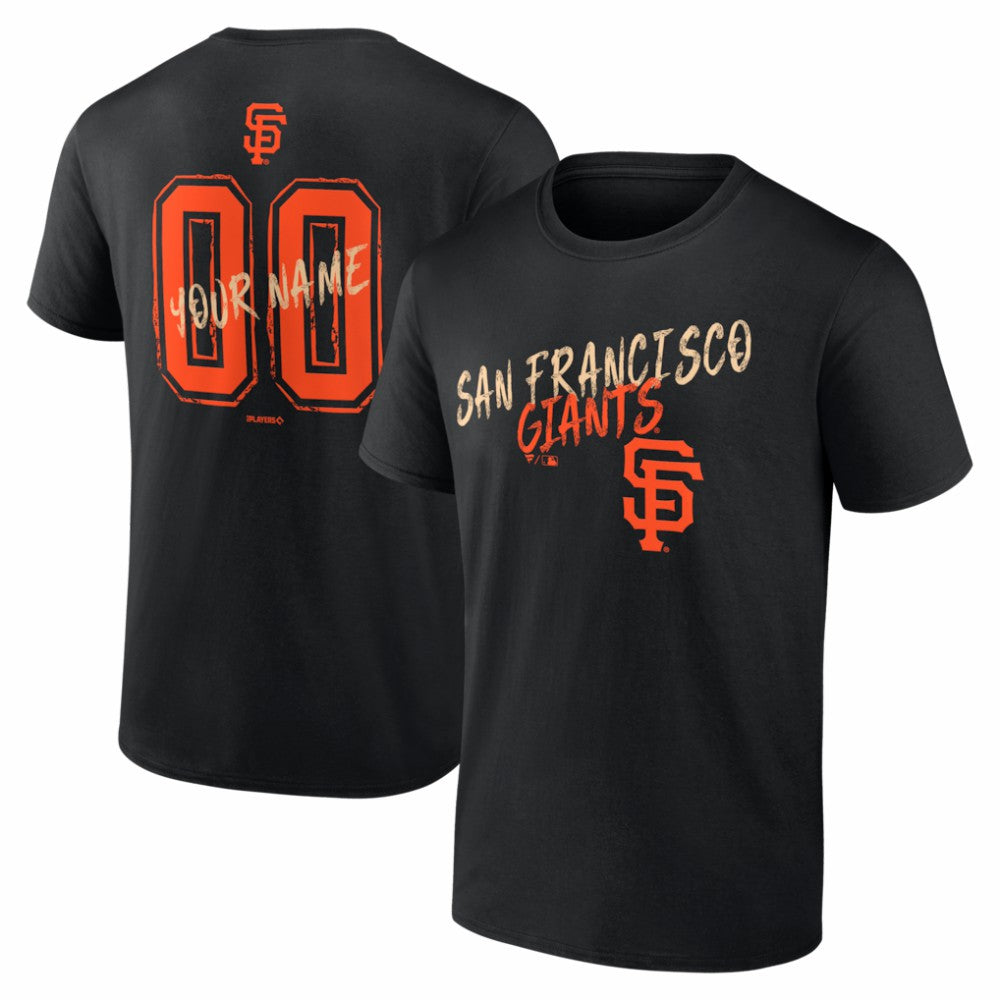 San Francisco Giants  Hustle Personalized Name & Number T-Shirt Black