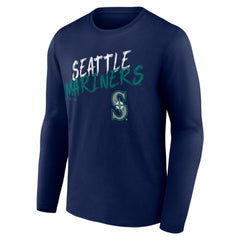 Seattle Mariners  Hustle Personalized Name & Number Long Sleeve T-Shirt Navy