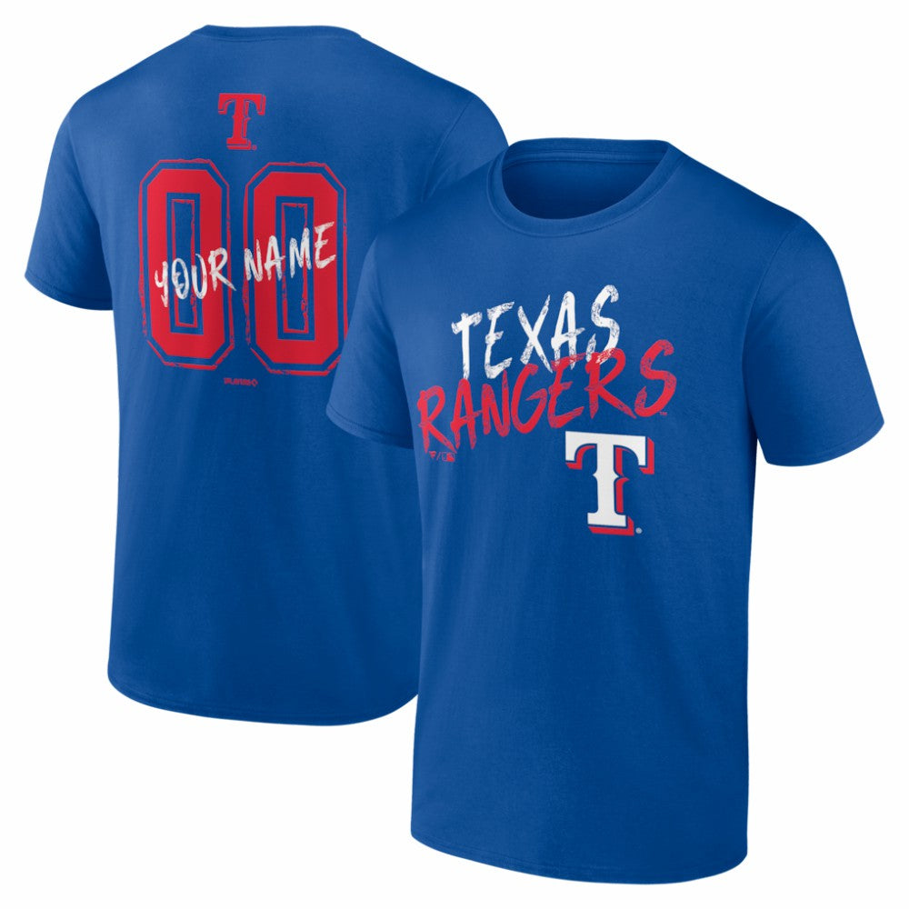 Texas Rangers  Hustle Personalized Name & Number T-Shirt Royal