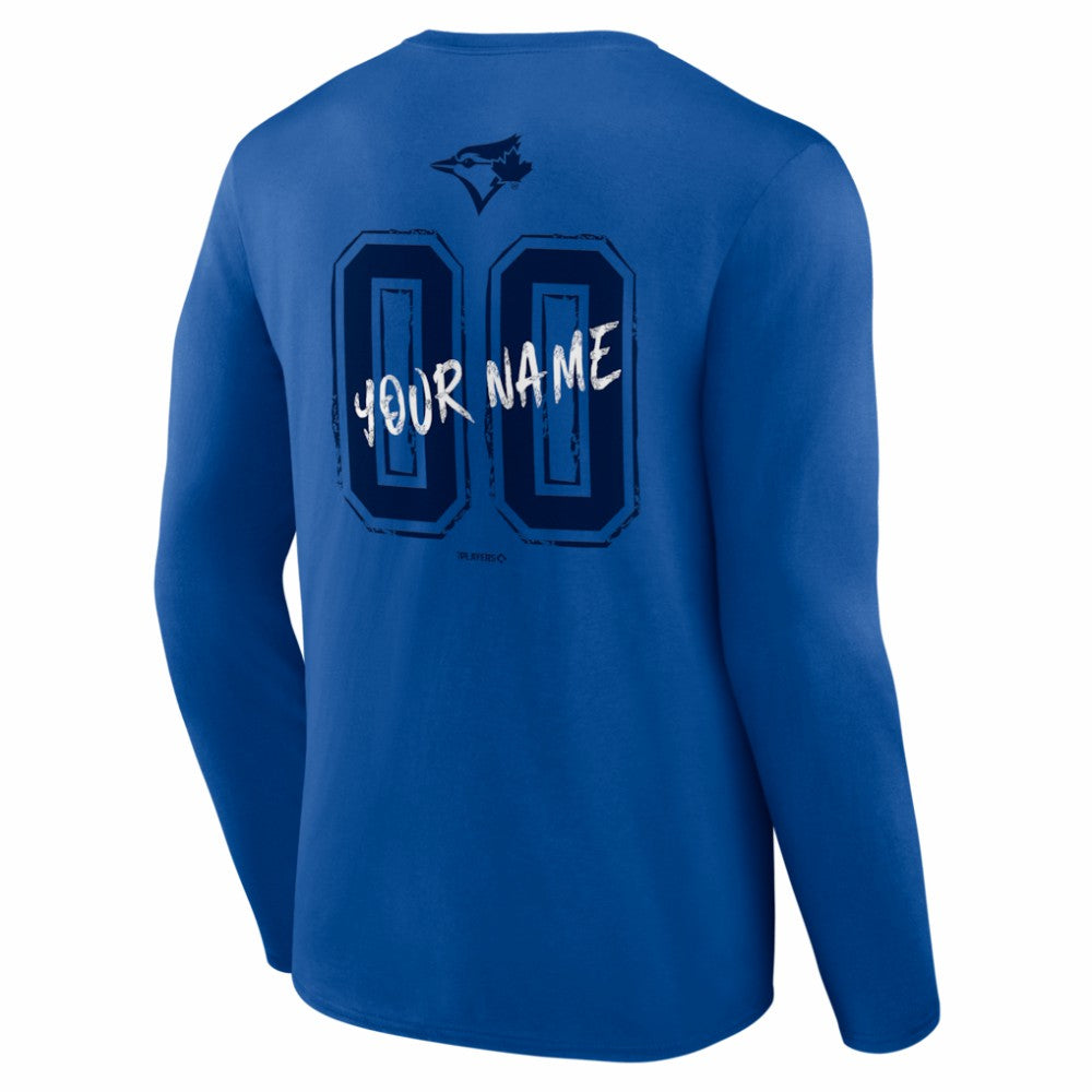 Toronto Blue Jays  Hustle Personalized Name & Number Long Sleeve T-Shirt Royal