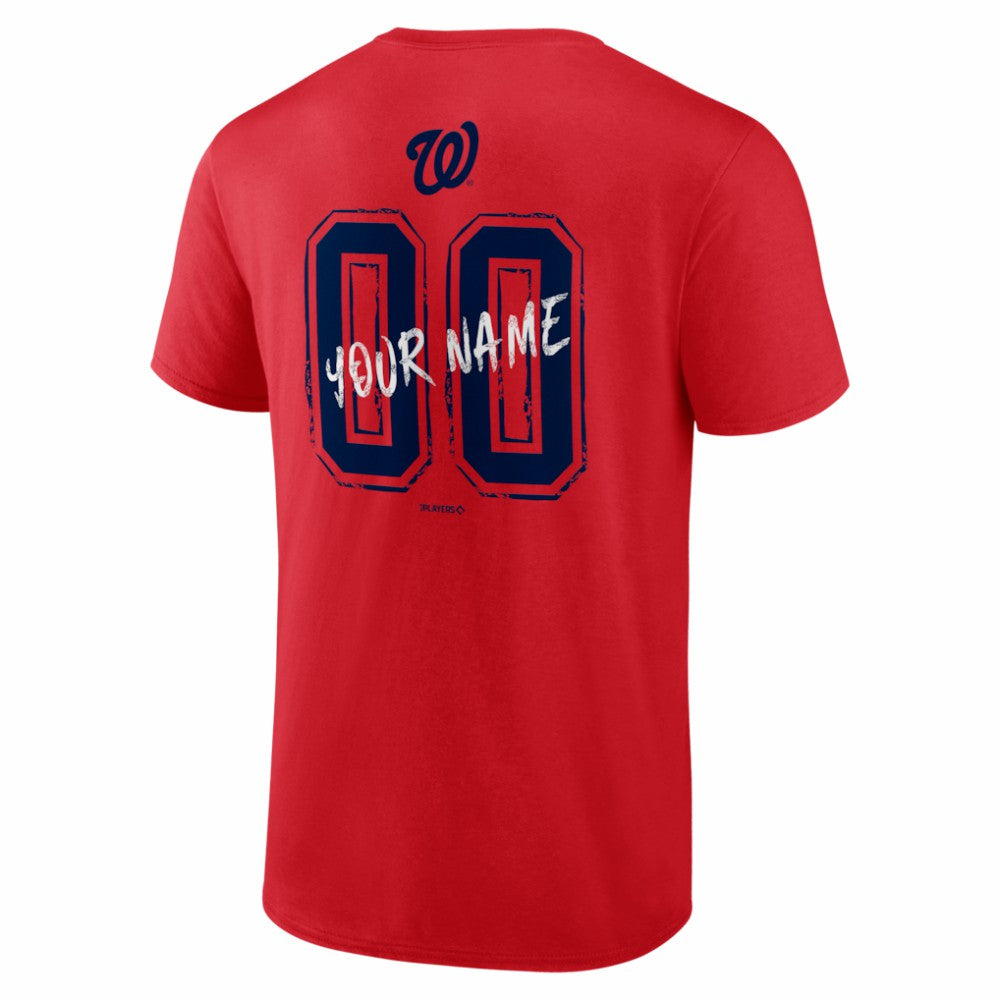 Washington Nationals  Hustle Personalized Name & Number T-Shirt Red
