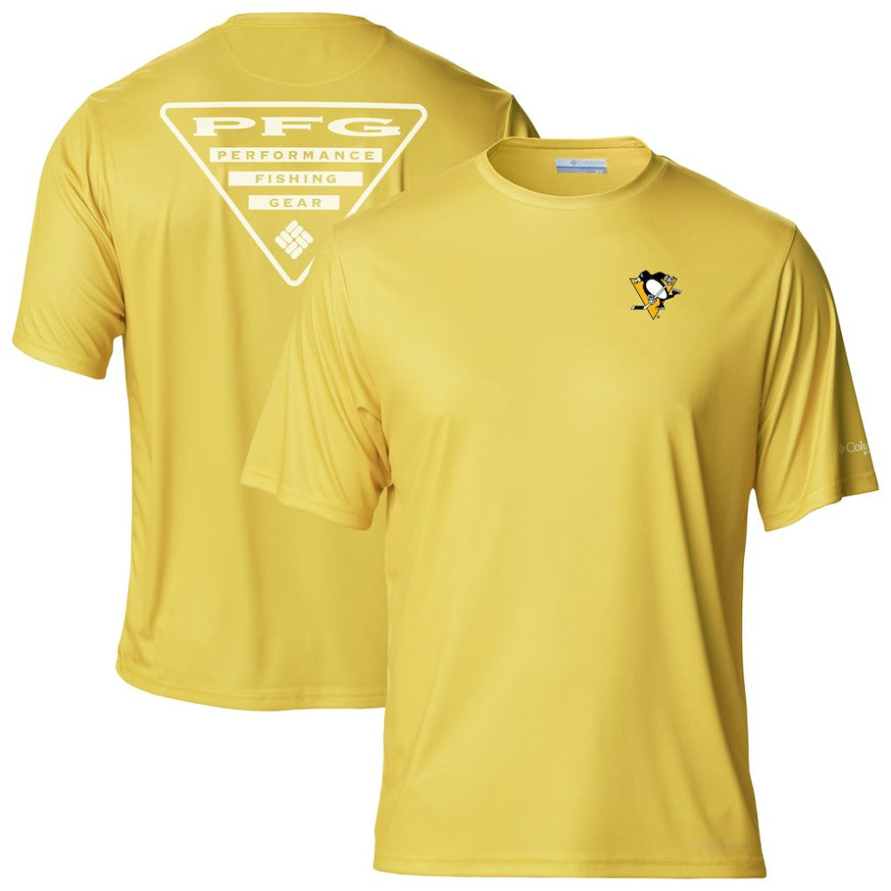 Pittsburgh Penguins Columbia PFG Terminal Tackle Omni-Shade T-Shirt - Gold T-shirts