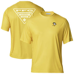 Pittsburgh Penguins Columbia PFG Terminal Tackle Omni-Shade T-Shirt - Gold T-shirts
