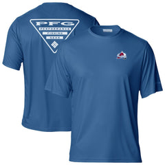 Colorado Avalanche Columbia PFG Terminal Tackle Omni-Shade T-Shirt - Blue T-shirts