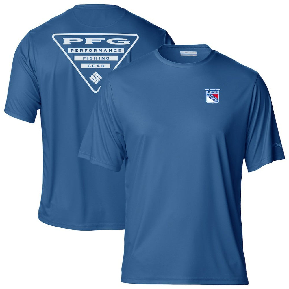 New York Rangers Columbia PFG Terminal Tackle Omni-Shade T-Shirt - Blue T-shirts