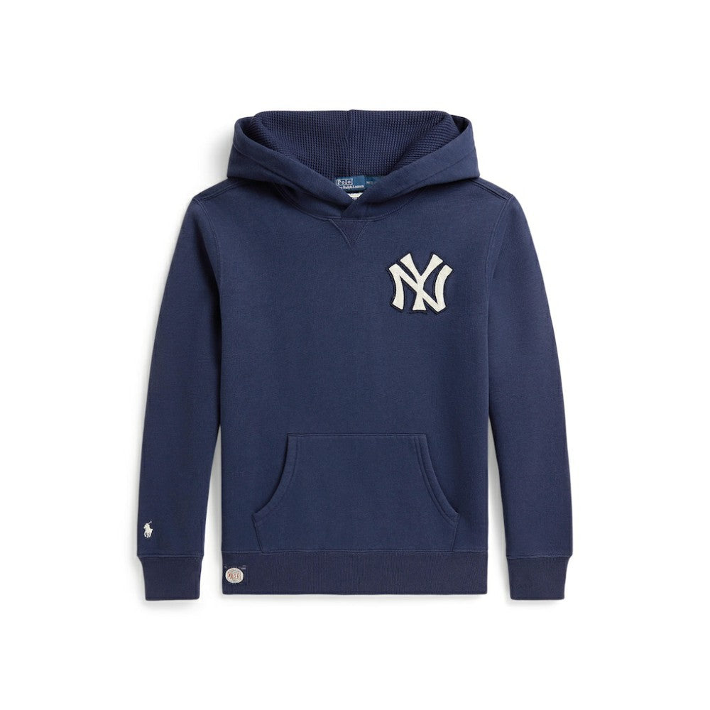 Yankees Polo Ralph Lauren Youth Fleece Hoodie Navy