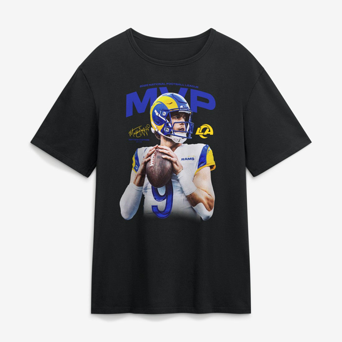 Matthew Stafford Los Angeles Rams 2025 NFL MVP T-Shirt - Black sale