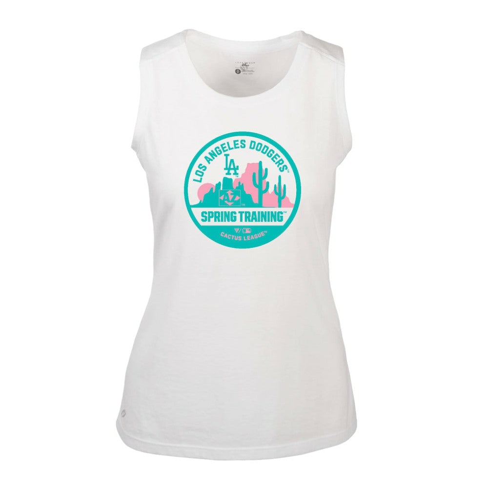 Los Angeles Dodgers Levelwear Women's Macy Spring Training Badge Bold Tank Top White