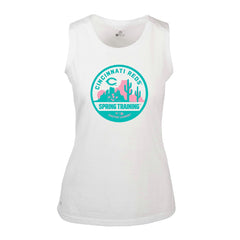 Cincinnati Reds Levelwear Women's Macy Spring Training Badge Bold Tank Top White
