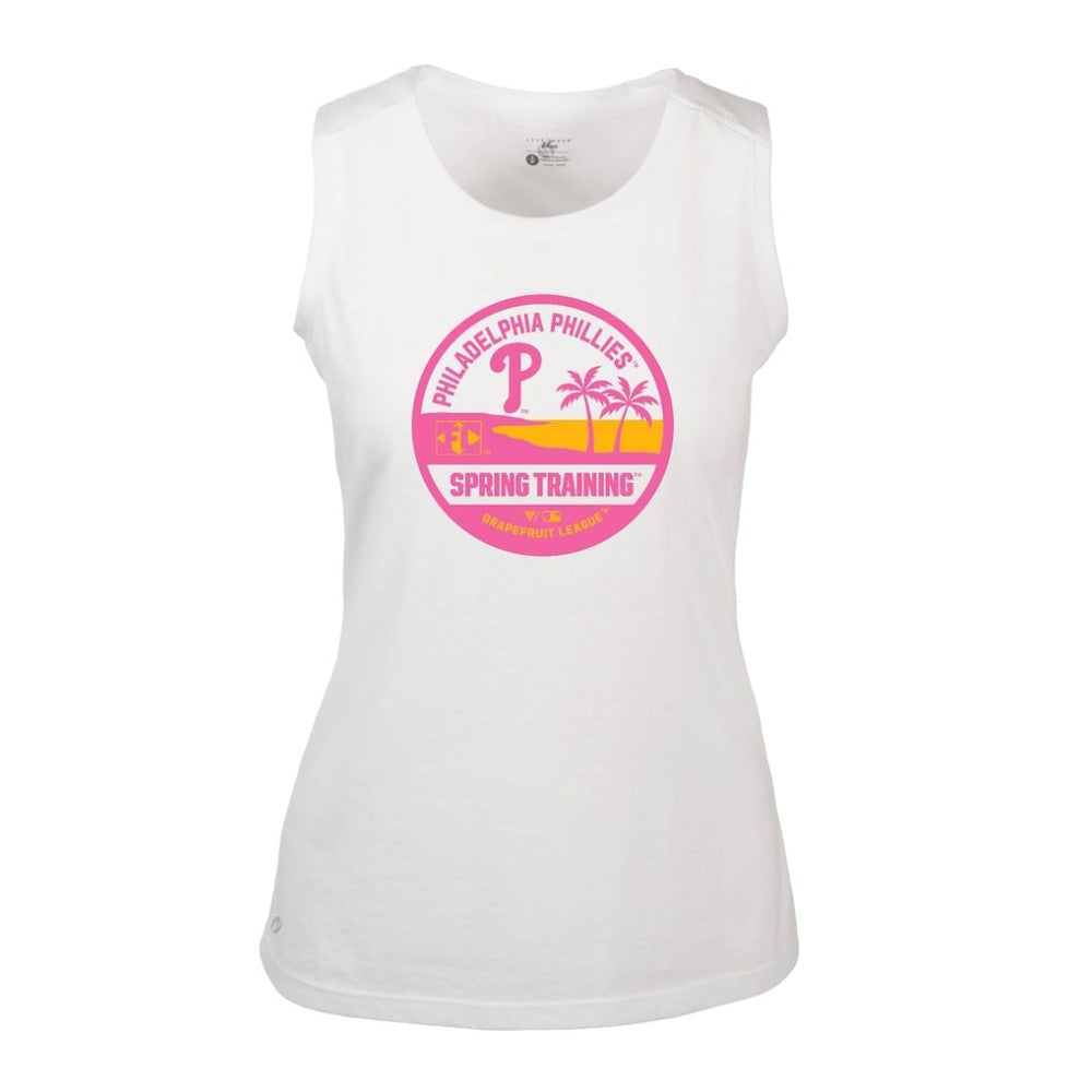 Philadelphia Phillies Levelwear Women's Macy Spring Training Badge Bold Tank Top White