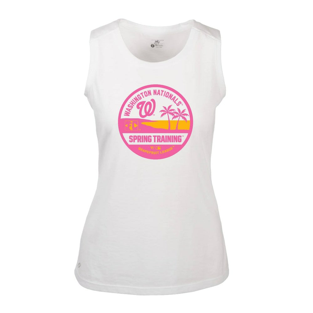 Washington Nationals Levelwear Women's Macy Spring Training Badge Bold Tank Top White