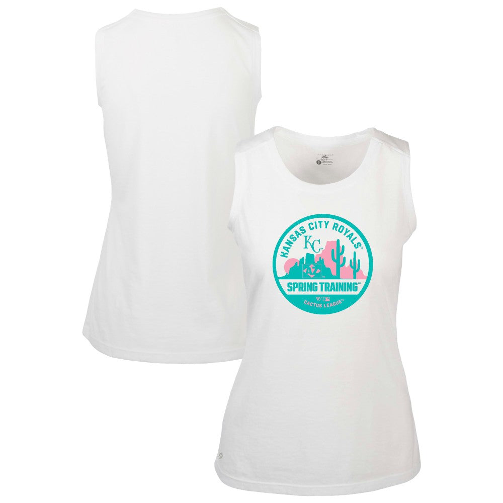 Kansas City Royals Levelwear Women's Macy Spring Training Badge Bold Tank Top White