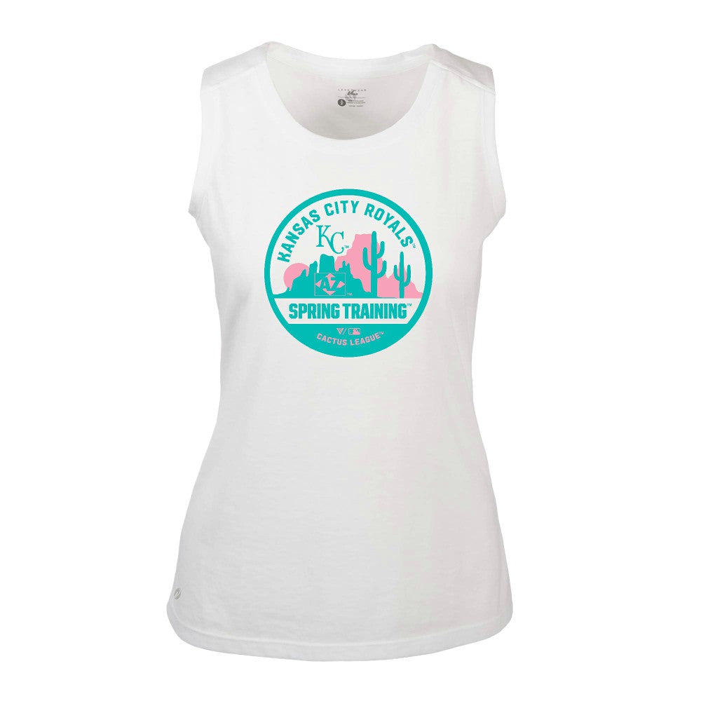 Kansas City Royals Levelwear Women's Macy Spring Training Badge Bold Tank Top White
