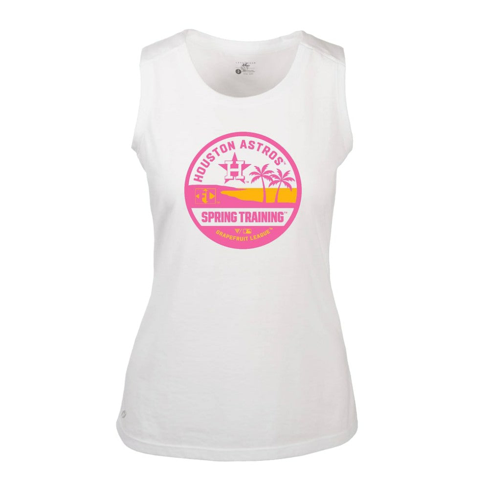 Houston Astros Levelwear Women's Macy Spring Training Badge Bold Tank Top White