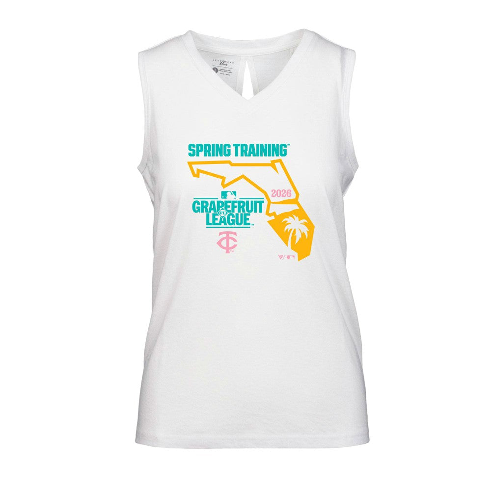 Minnesota Twins Levelwear Women's 2026 Spring Training Paisley Ball Bold Tank White