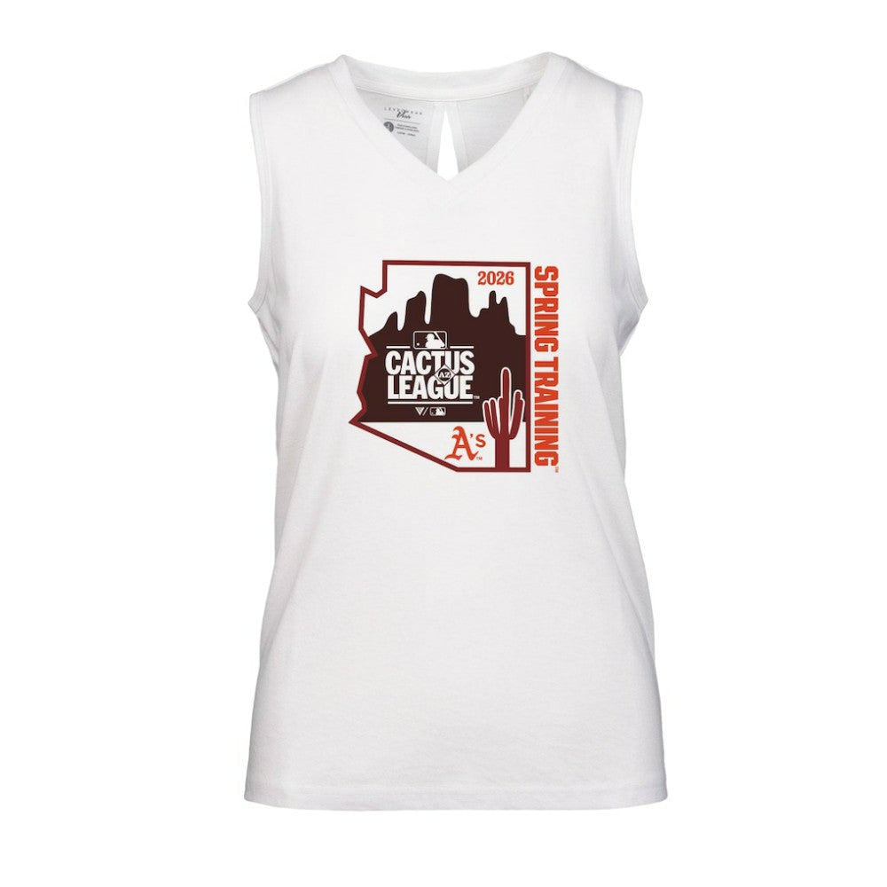 Athletics Levelwear Women's 2026 Spring Training Paisley Ball Bold Tank White