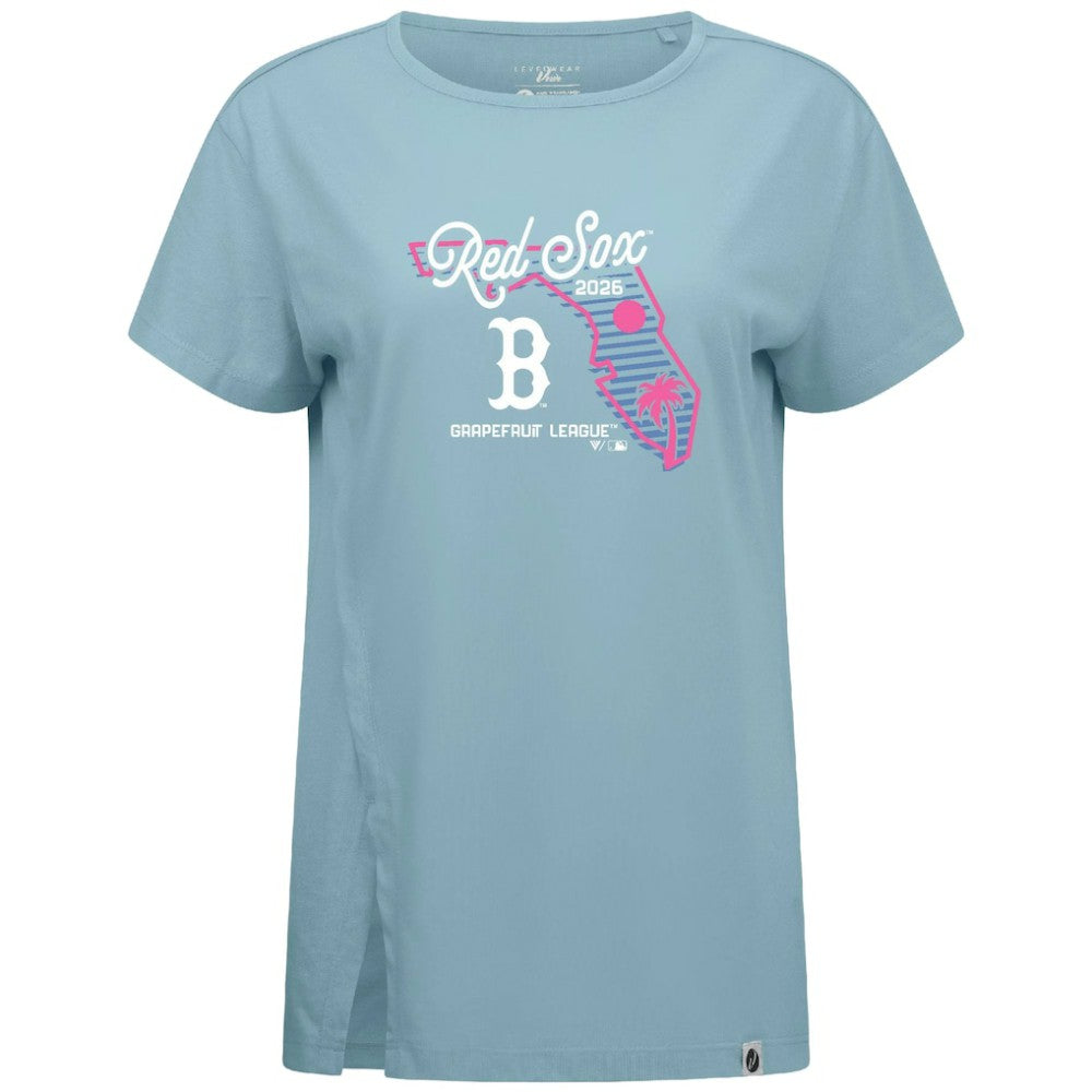 Boston Red Sox Levelwear Women's Influx Spring Training Sunrise Bold T-Shirt Blue