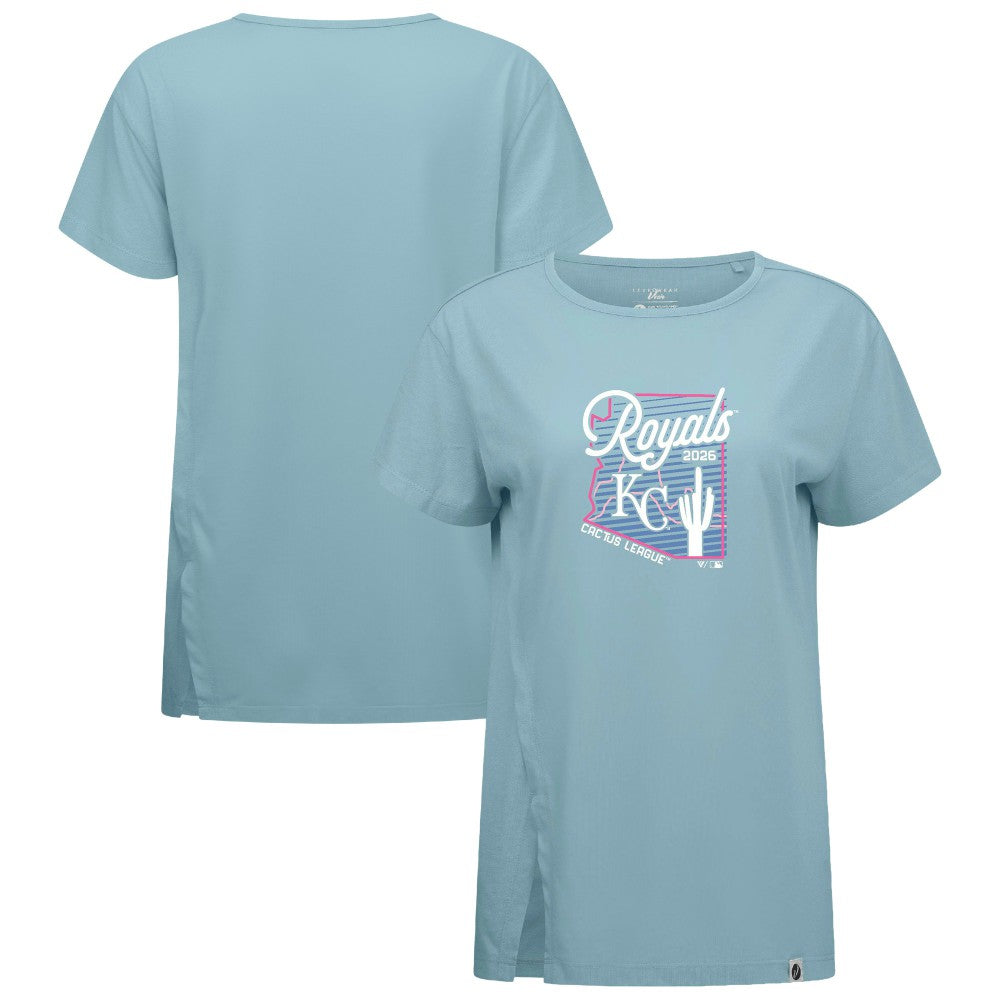 Kansas City Royals Levelwear Women's Influx Spring Training Sunrise Bold T-Shirt Blue