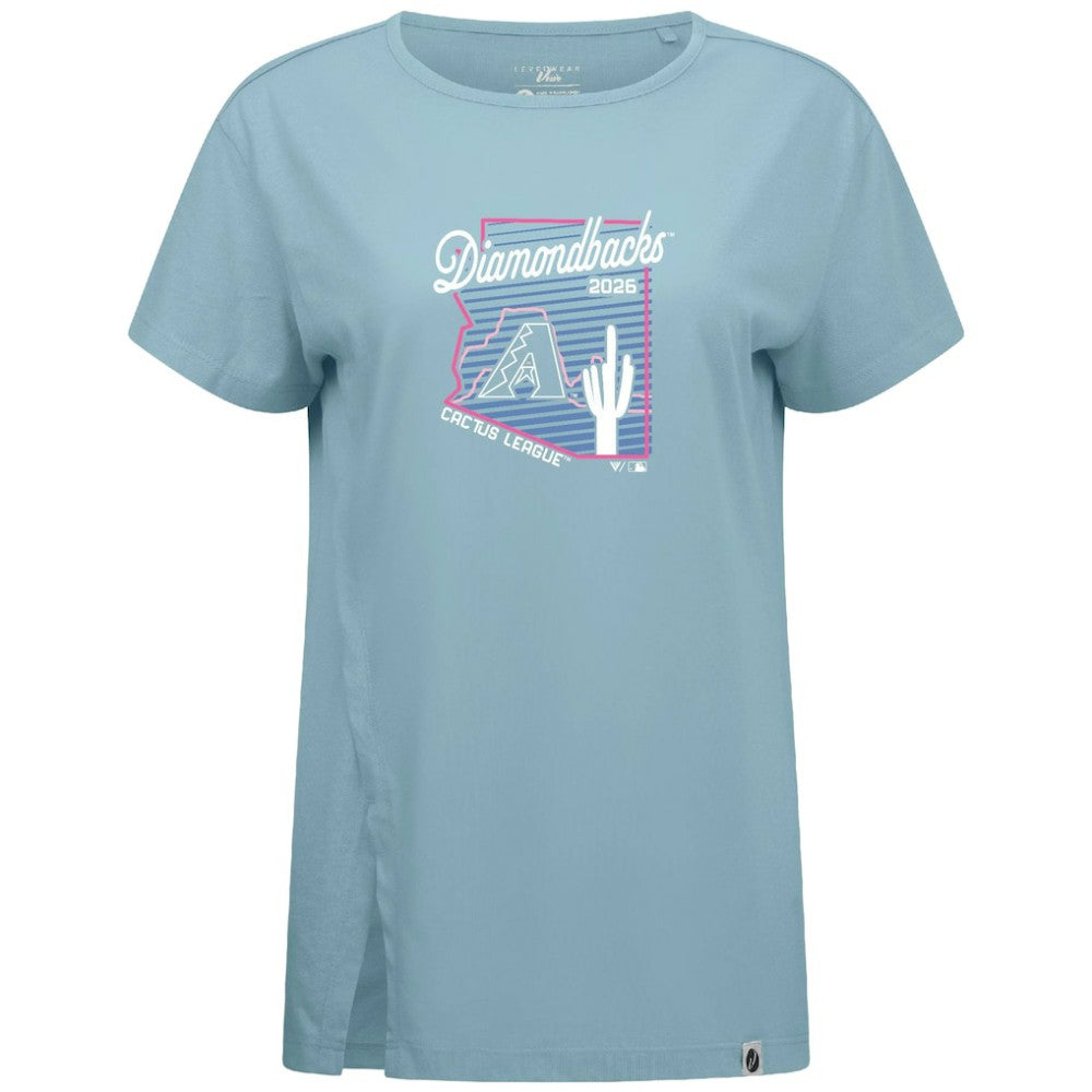 Arizona Diamondbacks Levelwear Women's Influx Spring Training Sunrise Bold T-Shirt Blue