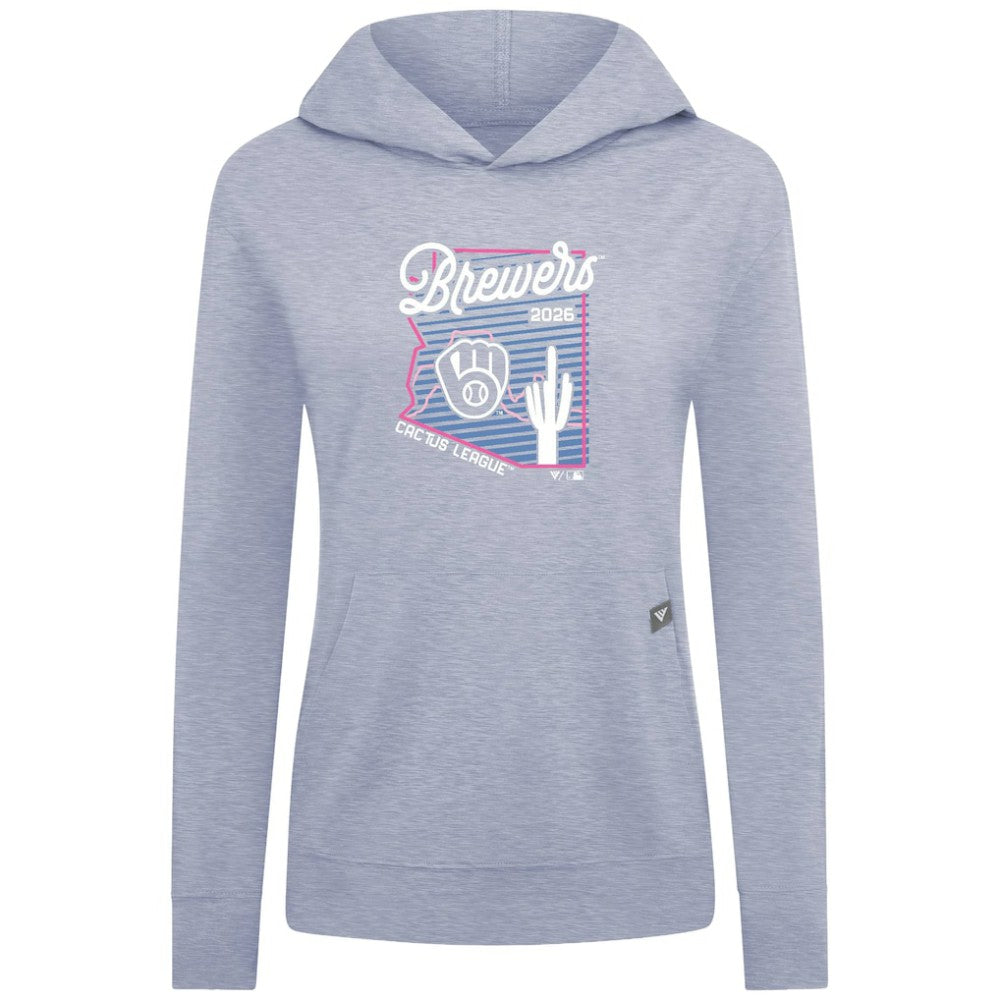 Milwaukee Brewers Levelwear Women's Relay Spring Training Sunrise Bold Hoodie Light Blue
