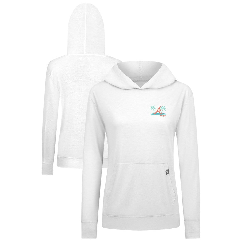 Atlanta Braves Levelwear Women's Relay Spring Break Panoramic Bold Hoodie White