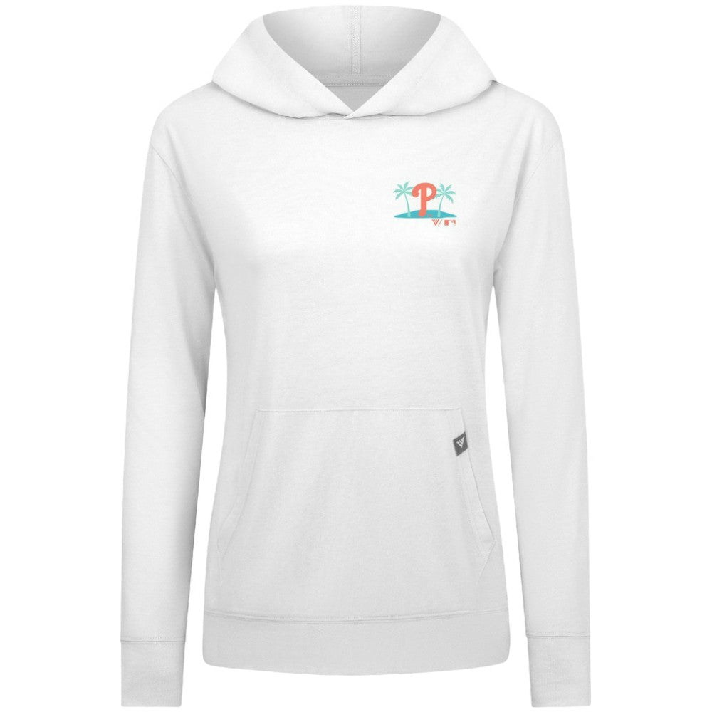 Philadelphia Phillies Levelwear Women's Relay Spring Break Panoramic Bold Hoodie White