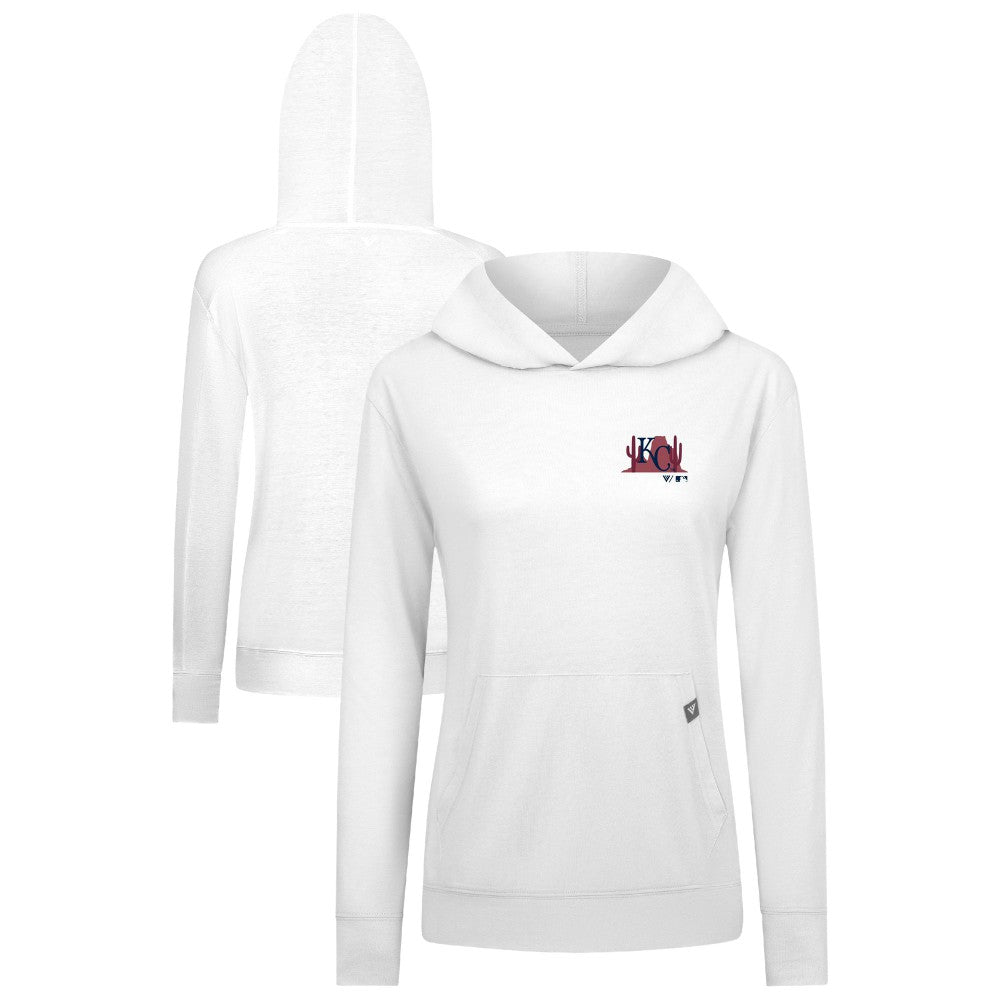Kansas City Royals Levelwear Women's Relay Spring Break Panoramic Bold Hoodie White