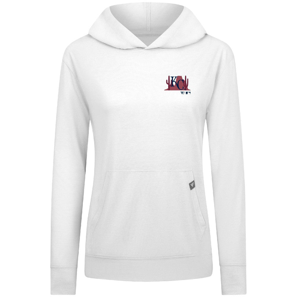 Kansas City Royals Levelwear Women's Relay Spring Break Panoramic Bold Hoodie White
