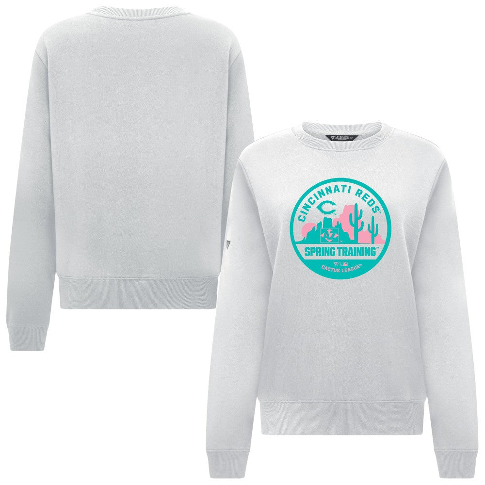 Cincinnati Reds Levelwear Women's Yvette Spring Training Badge Bold Sweatshirt White