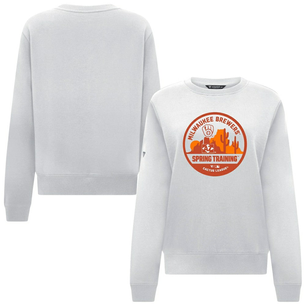 Milwaukee Brewers Levelwear Women's Yvette Spring Training Badge Bold Sweatshirt White