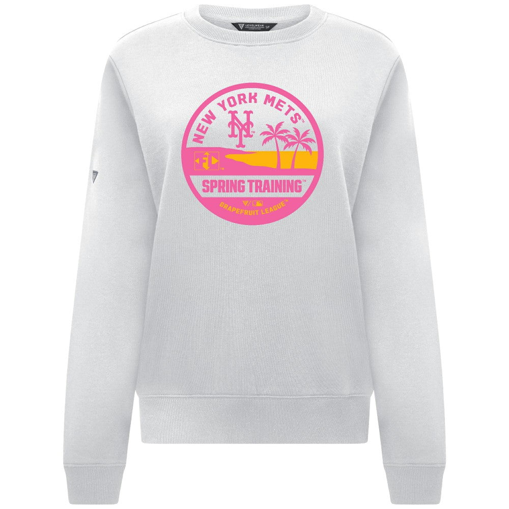 New York Mets Levelwear Women's Yvette Spring Training Badge Bold Sweatshirt White