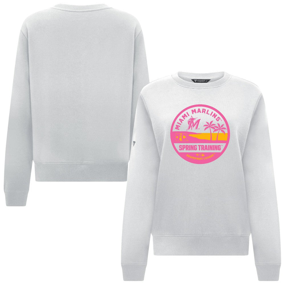 Miami Marlins Levelwear Women's Yvette Spring Training Badge Bold Sweatshirt White