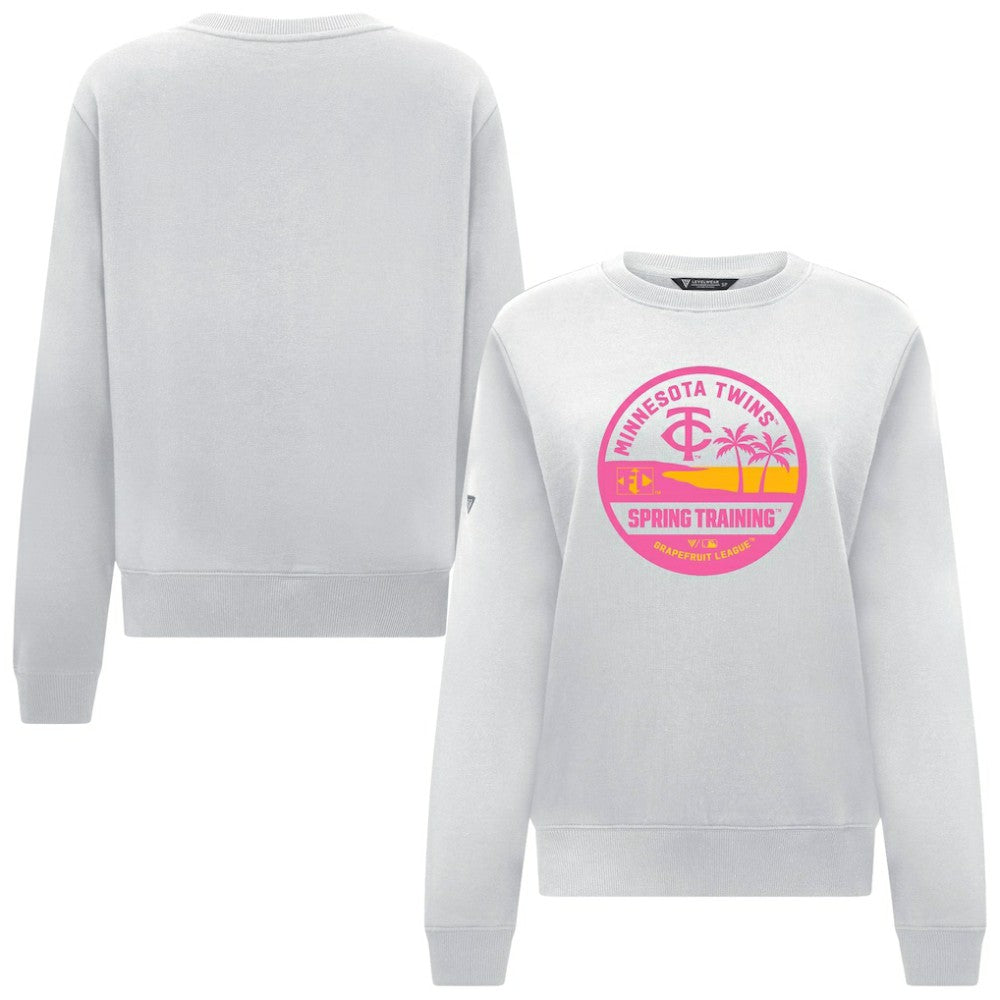Minnesota Twins Levelwear Women's Yvette Spring Training Badge Bold Sweatshirt White