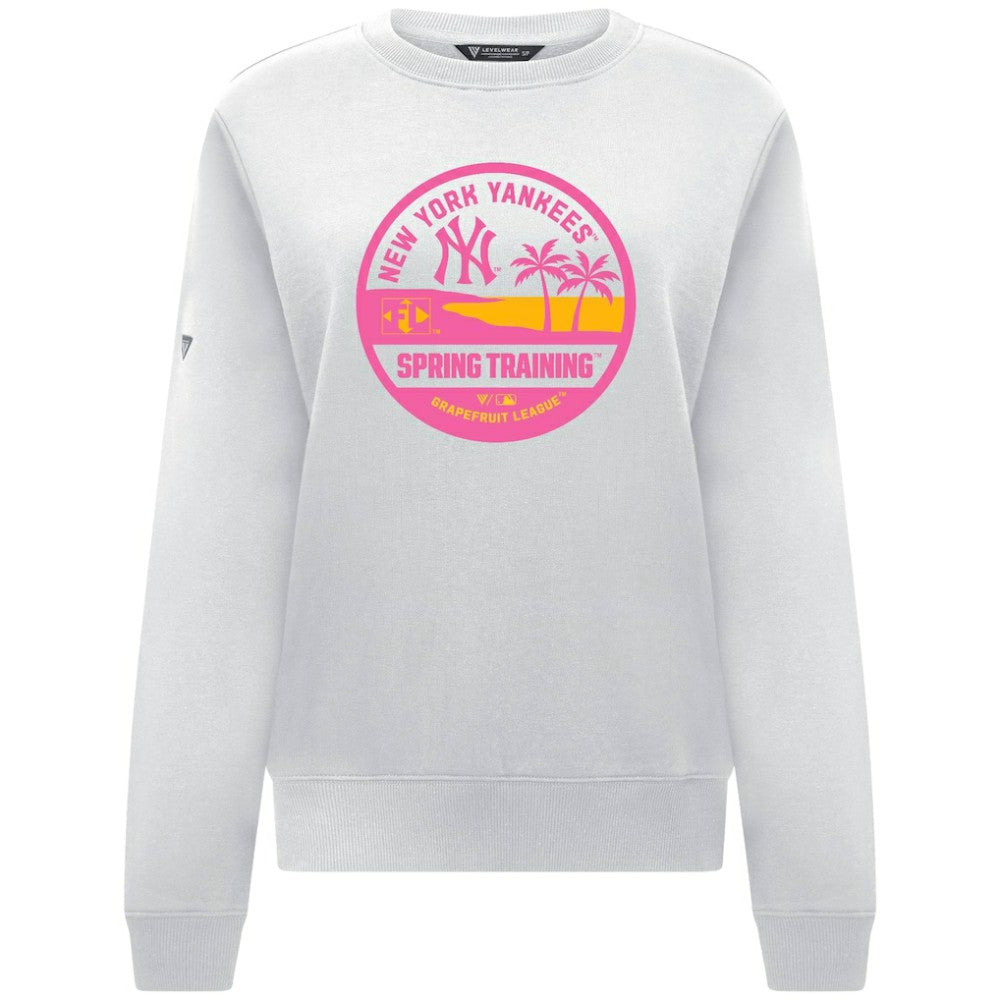 New York Yankees Levelwear Women's Yvette Spring Training Badge Bold Sweatshirt White