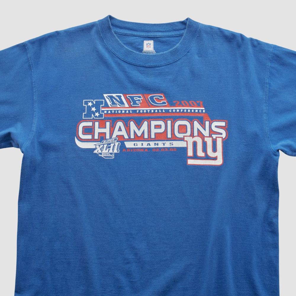 Super Bowl XLII NFL 2007 T-shirt - Blue Vintage cheap