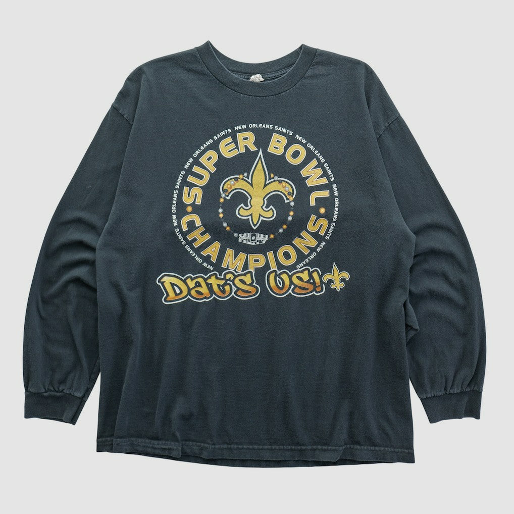 New Orleans Saints Alstyle 2010 Long Sleeve T-shirt - Black Vintage on sale