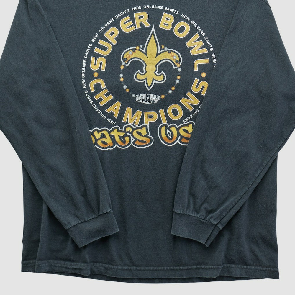 New Orleans Saints Alstyle 2010 Long Sleeve T-shirt - Black Vintage on sale