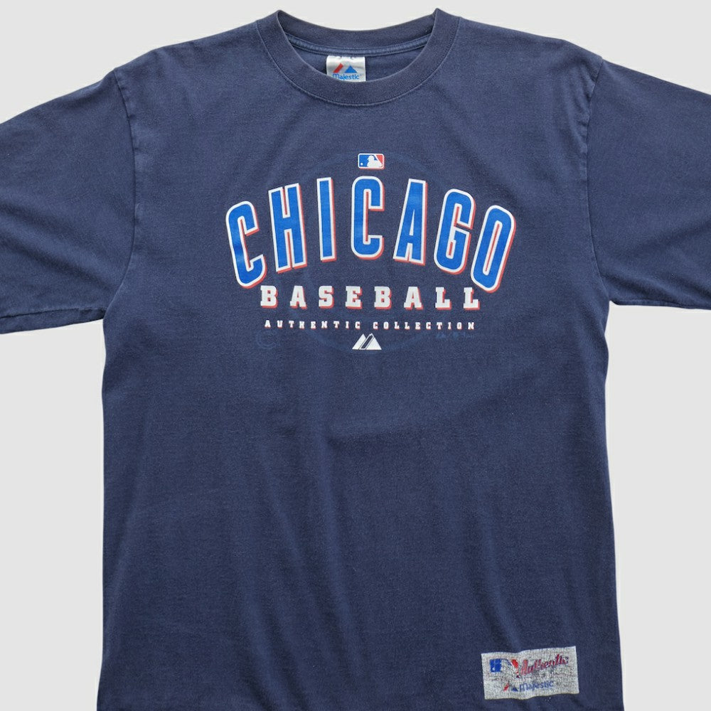 Chicago Cubs Majestic 2000s T-shirt Navy Vintage