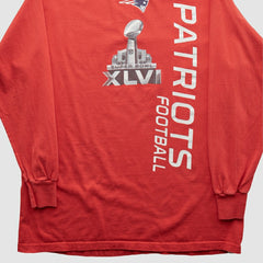 New England Patriots NFL 2012 Long Sleeve T-shirt - Red Vintage on sale