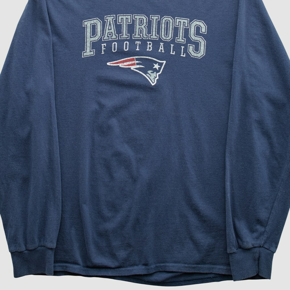 New England Patriots NFL 2010s Long Sleeve T-shirt - Navy Vintage cheap