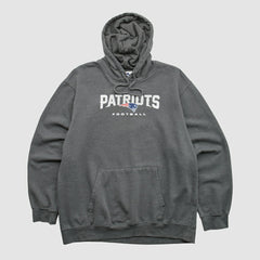 New England Patriots Majestic 2010s Hooded Pullover Sweatshirt - Charcoal Vintage on sale