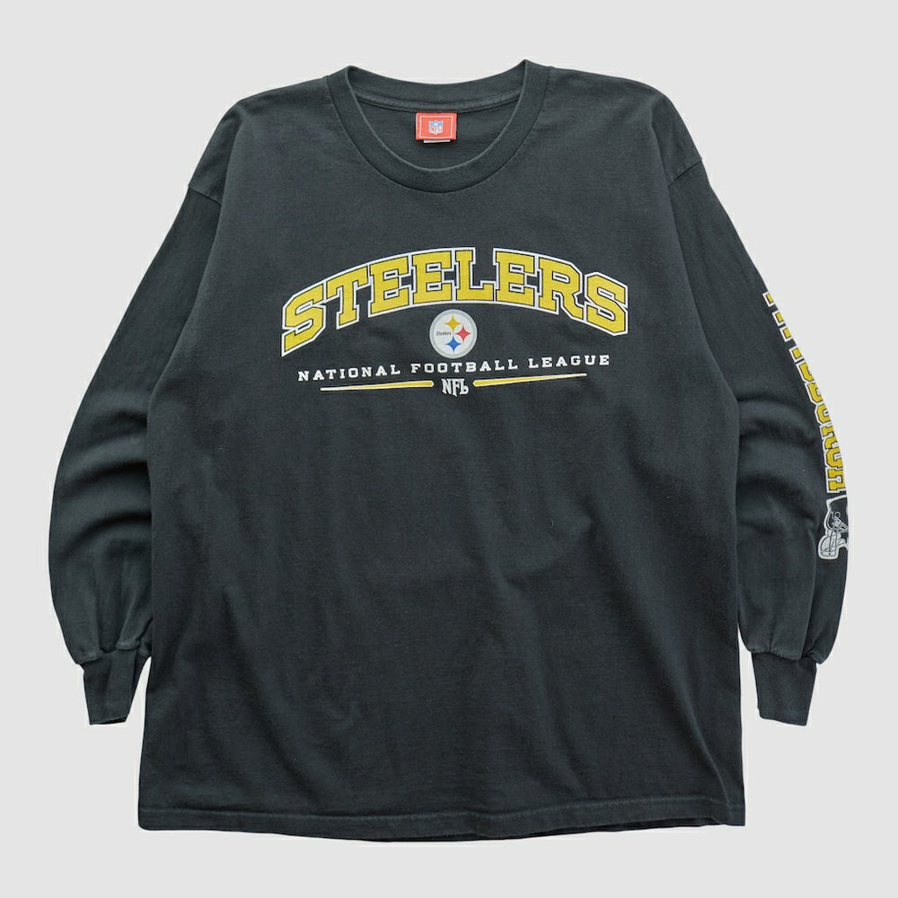 Pittsburgh Steelers NFL 2000s Long Sleeve T-shirt - Black Vintage on sale